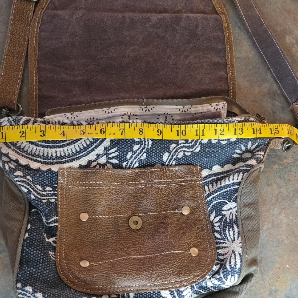 Myra Bag Dark Grey and White Patterned Crossbody - Picture 5 of 8